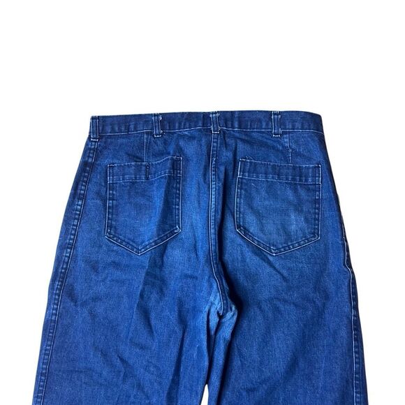 Vintage 70s Military Denim Flared Bell Bottoms Pants Jeans 36 - Picture 5 of 7